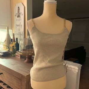 Cable & Gauge shimmer gold tank top